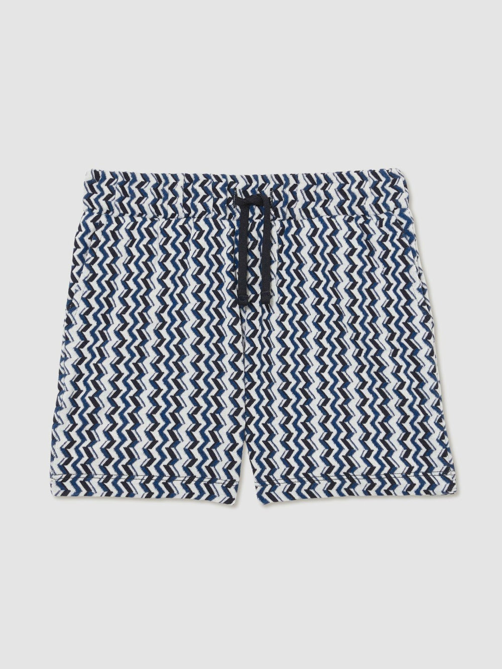 9-13 yrs Zig-Zag Knit Drawstring Shorts in Blue