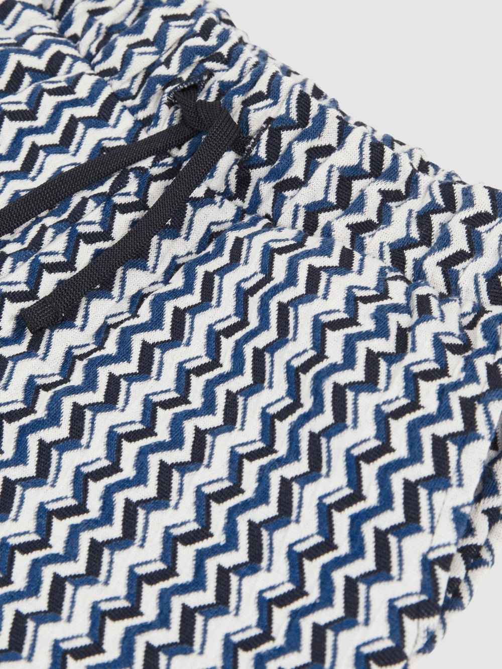 9-13 yrs Zig-Zag Knit Drawstring Shorts in Blue