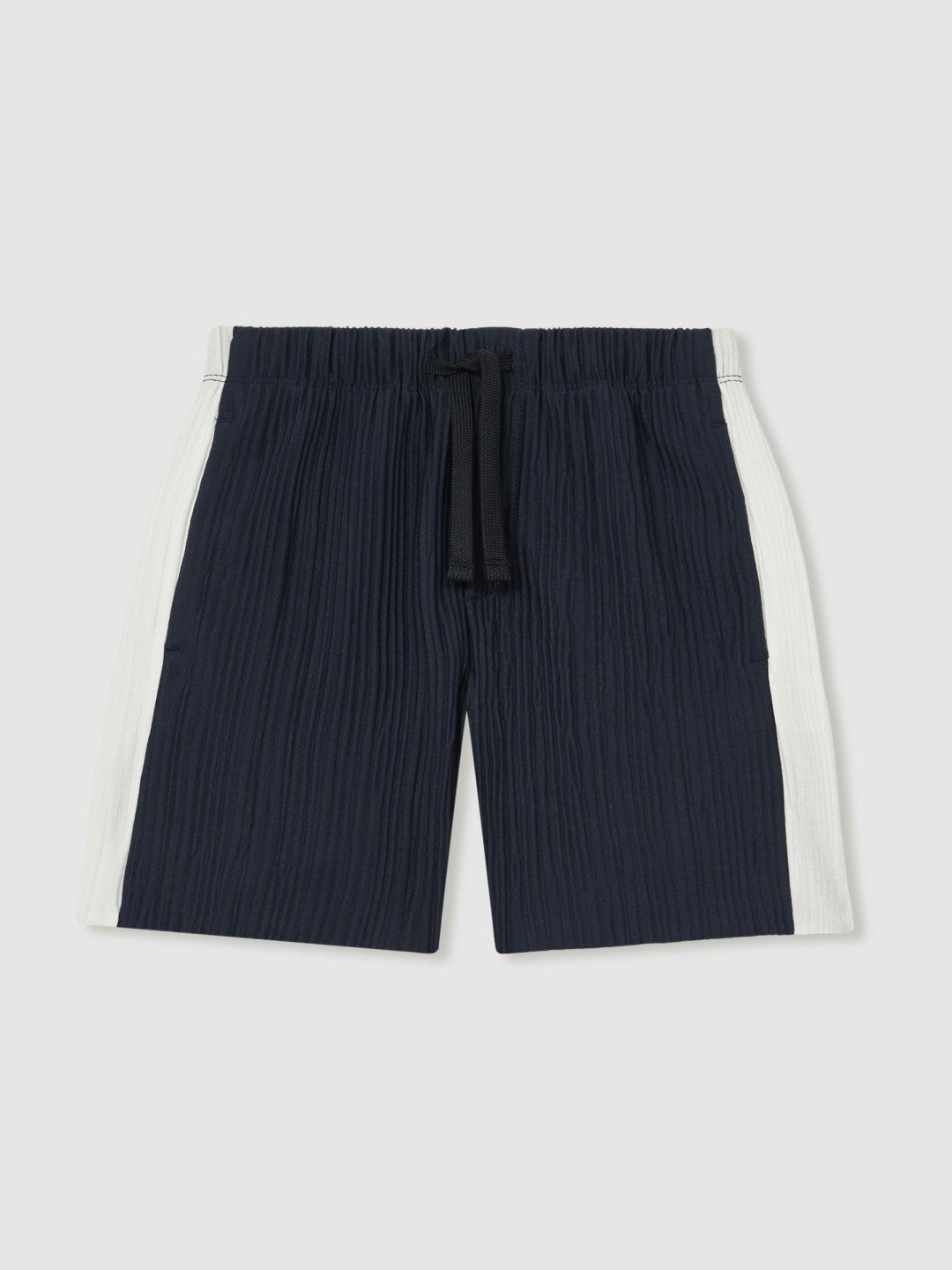 9-13 yrs Plissé Colour-Block Shorts in Navy/White