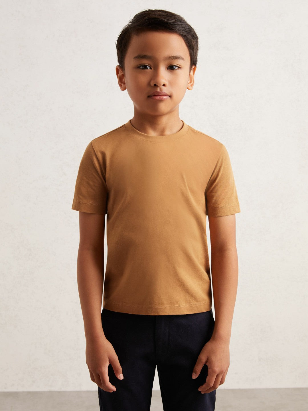 3-9 yrs Crew Neck T-Shirt in Tan Brown