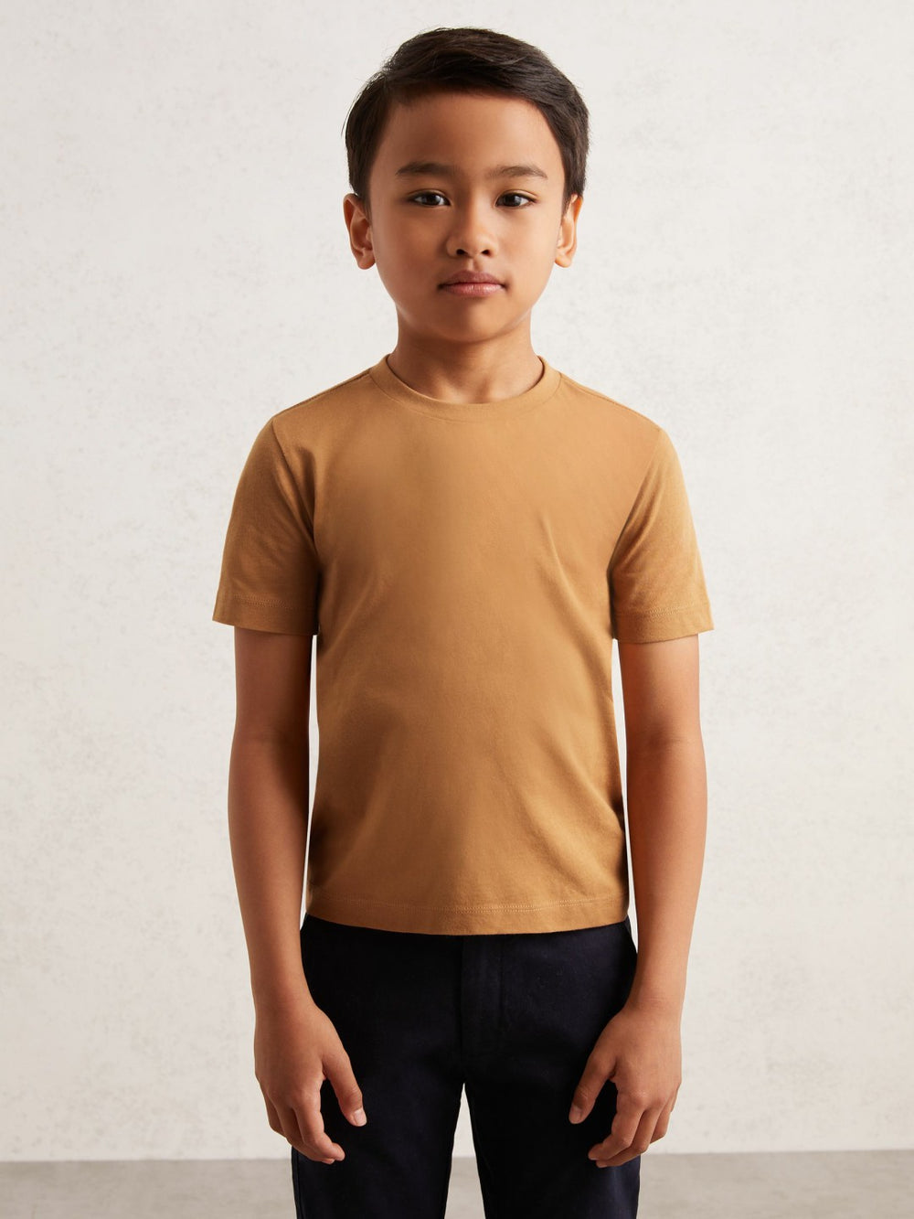 3-9 yrs Crew Neck T-Shirt in Tan Brown