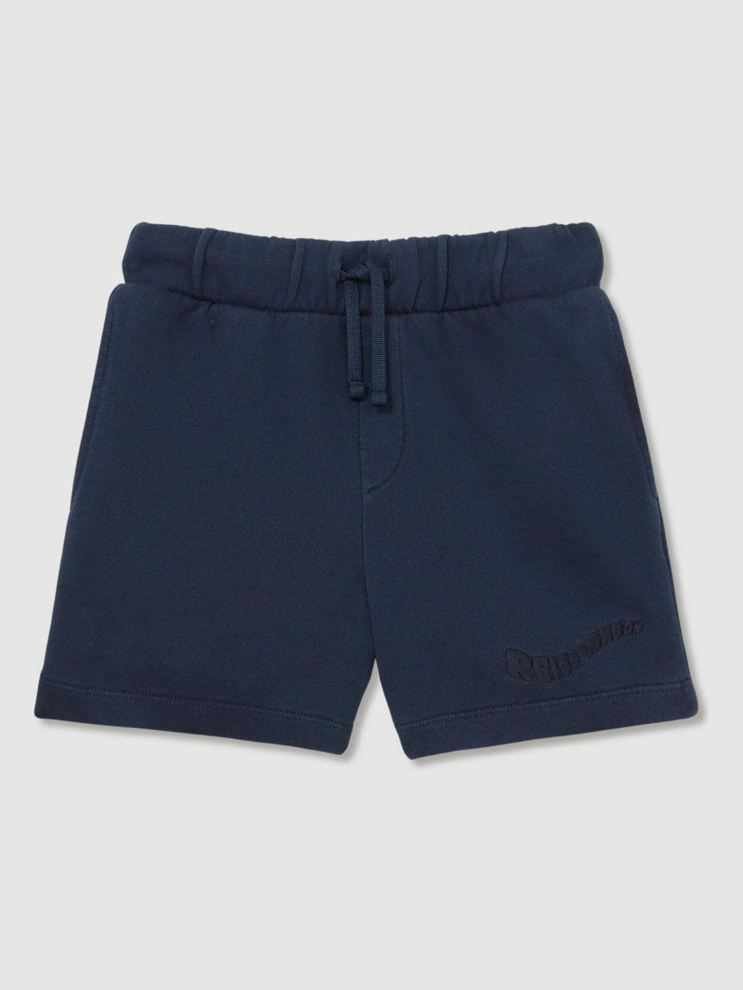 9-13 yrs Cotton Brand-Embroidered Shorts in Washed Navy
