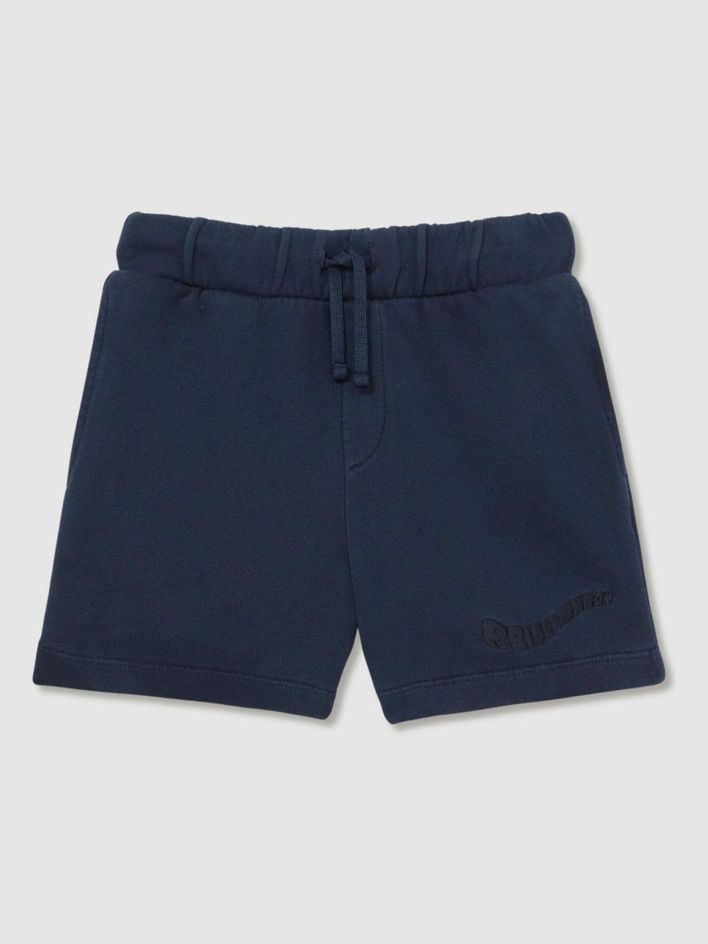 9-13 yrs Cotton Brand-Embroidered Shorts in Washed Navy