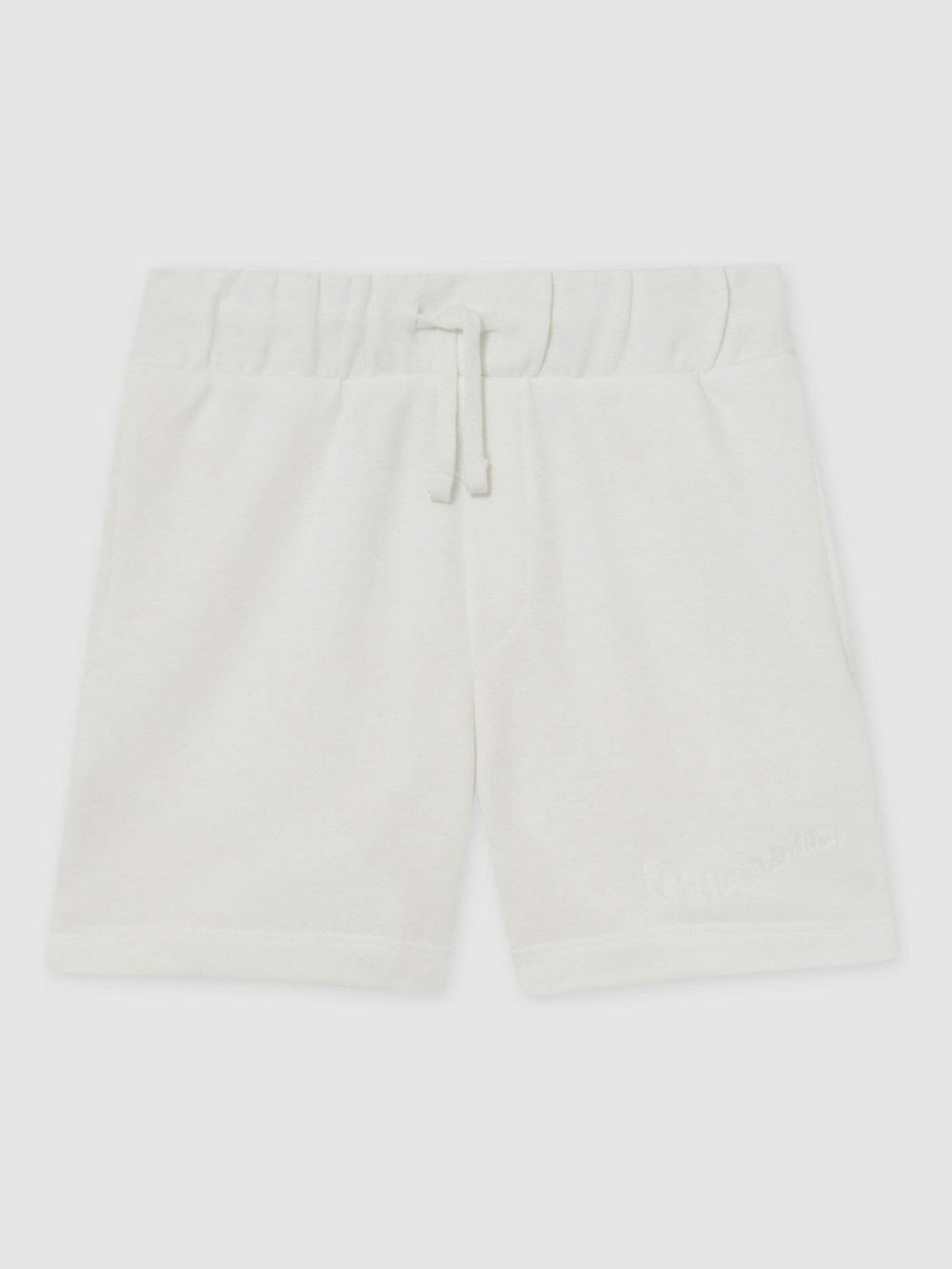 9-13 yrs Cotton Brand-Embroidered Shorts in Off White