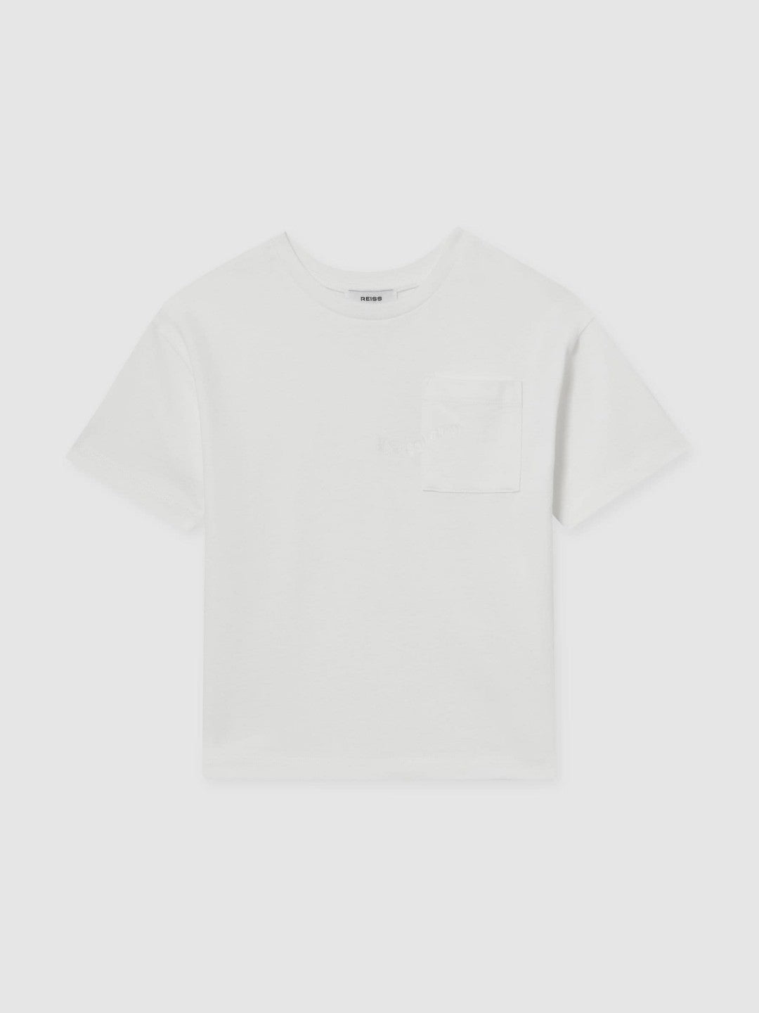 13-14 yrs Cotton Palm-Embroidery Oversize T-Shirt in Off White