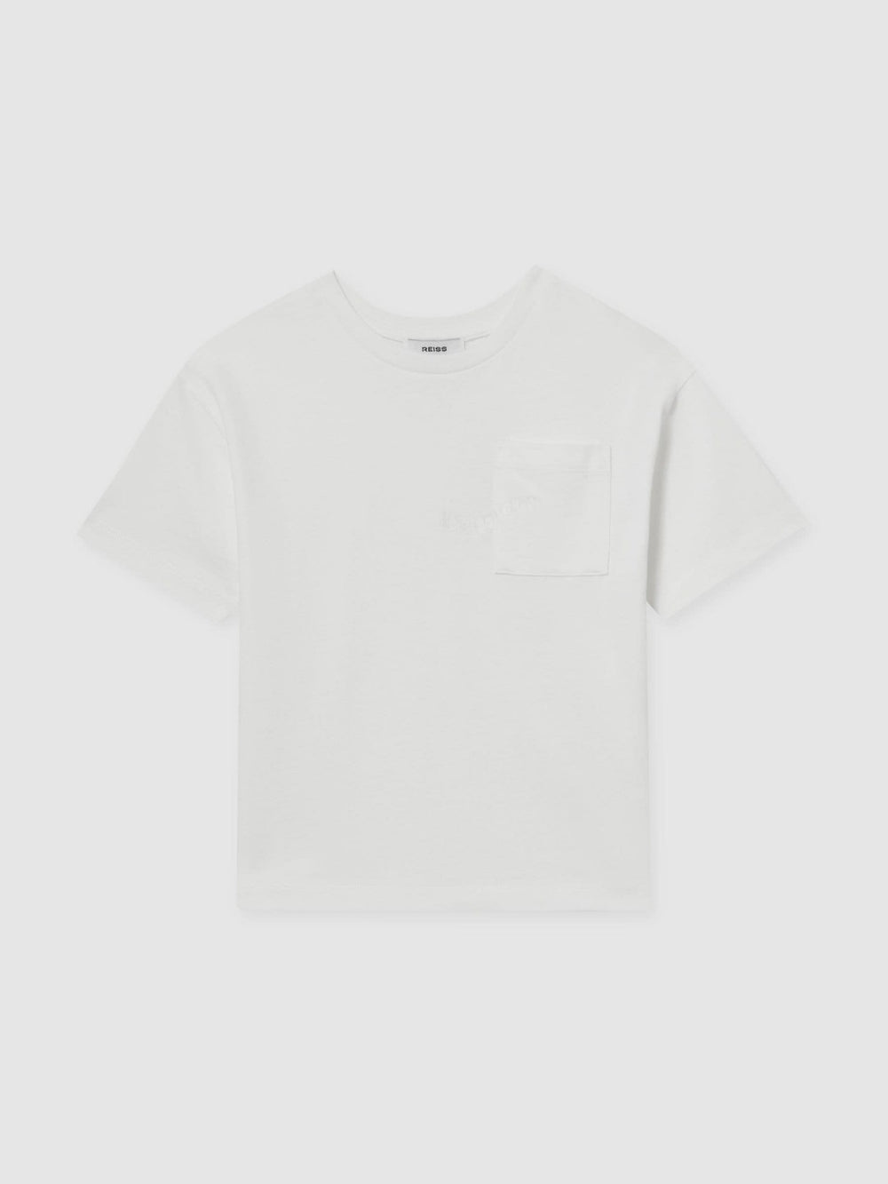 13-14 yrs Cotton Palm-Embroidery Oversize T-Shirt in Off White