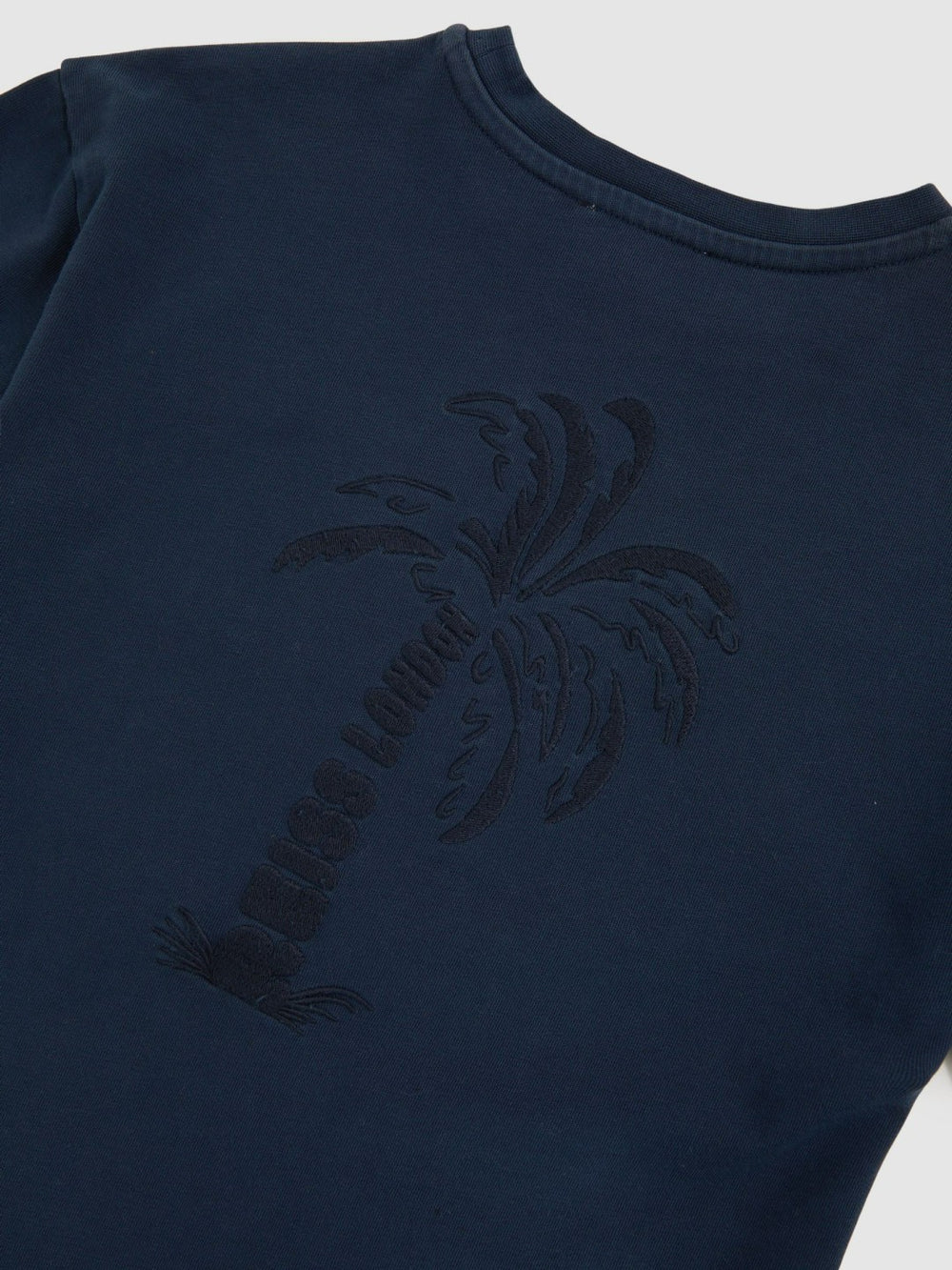 3-9 yrs Cotton Palm-Embroidery Oversize T-Shirt in Washed Navy