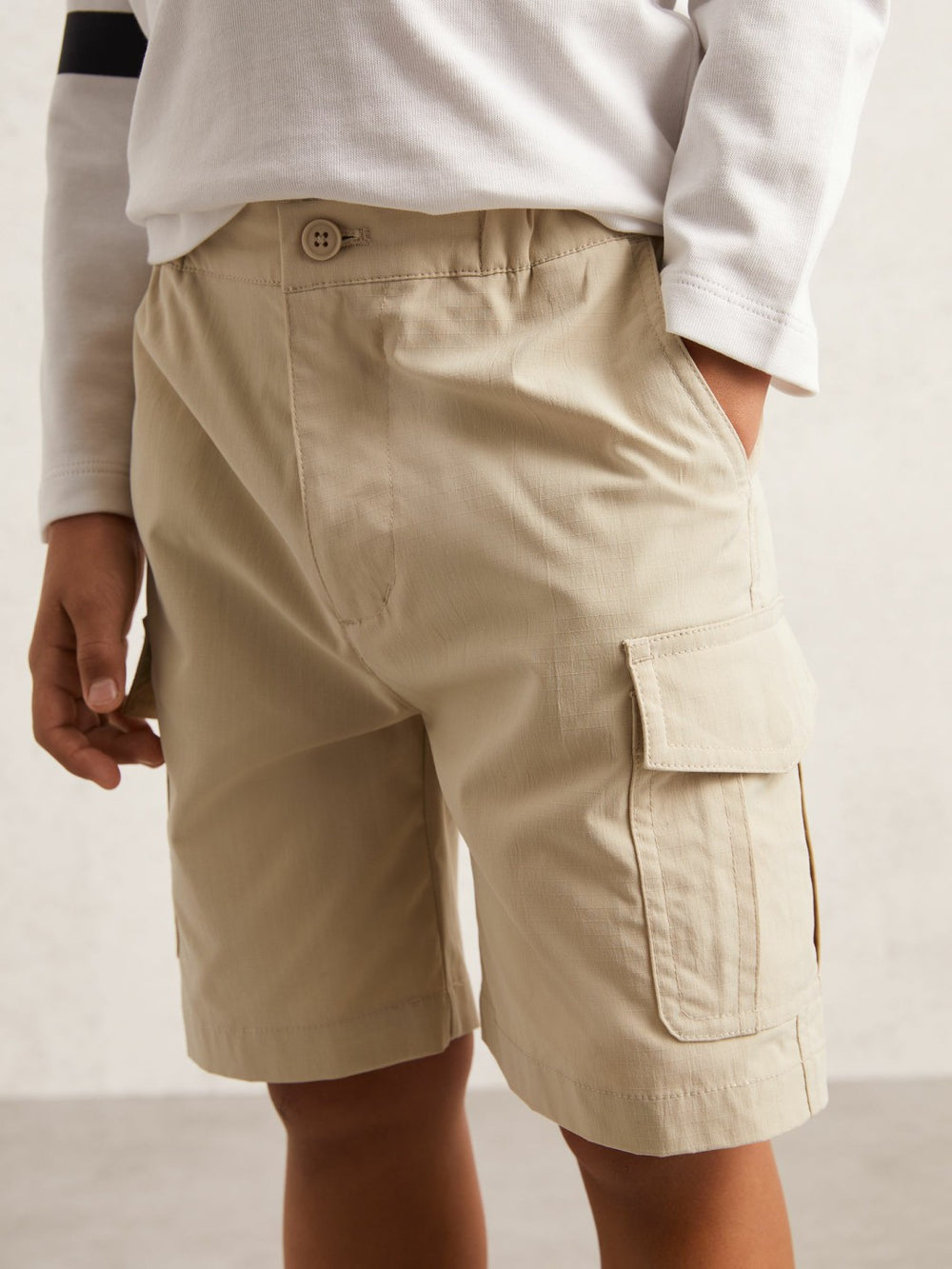 3-9 yrs Ripstop Cargo Shorts in Light Stone