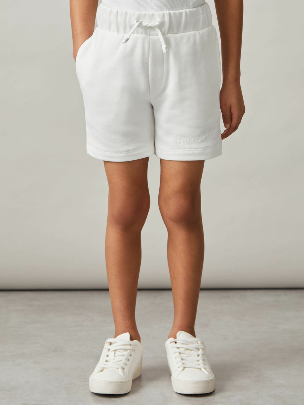 13-14 yrs Cotton Brand-Embroidered Shorts in Off White