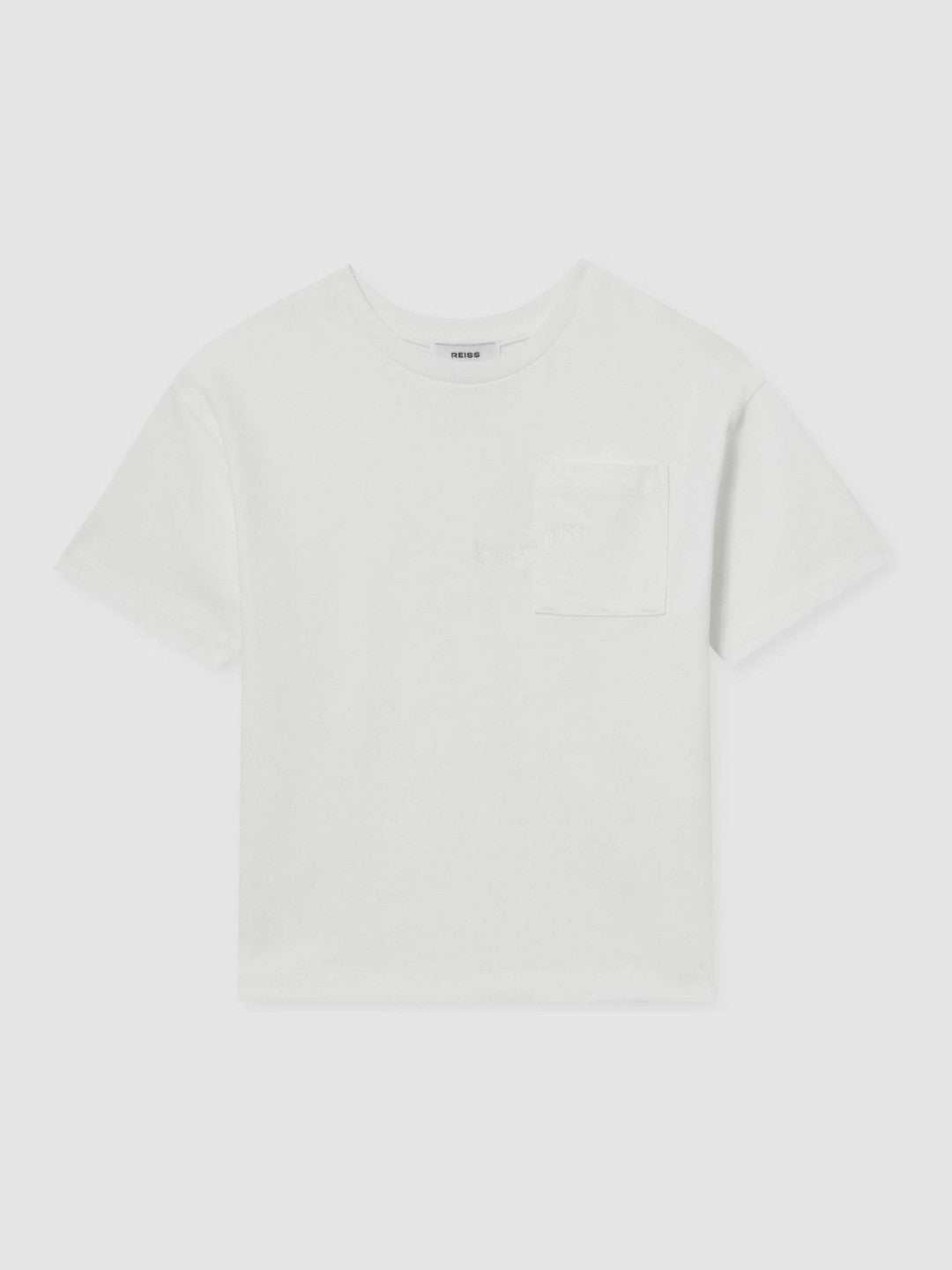 9-13 yrs Cotton Palm-Embroidery Oversize T-Shirt in Off White