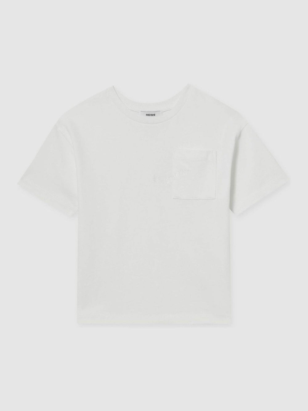 9-13 yrs Cotton Palm-Embroidery Oversize T-Shirt in Off White