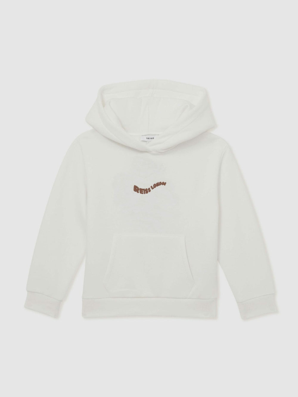 3-9 yrs Cotton-Blend Palm-Embroidered Hoodie in Off White