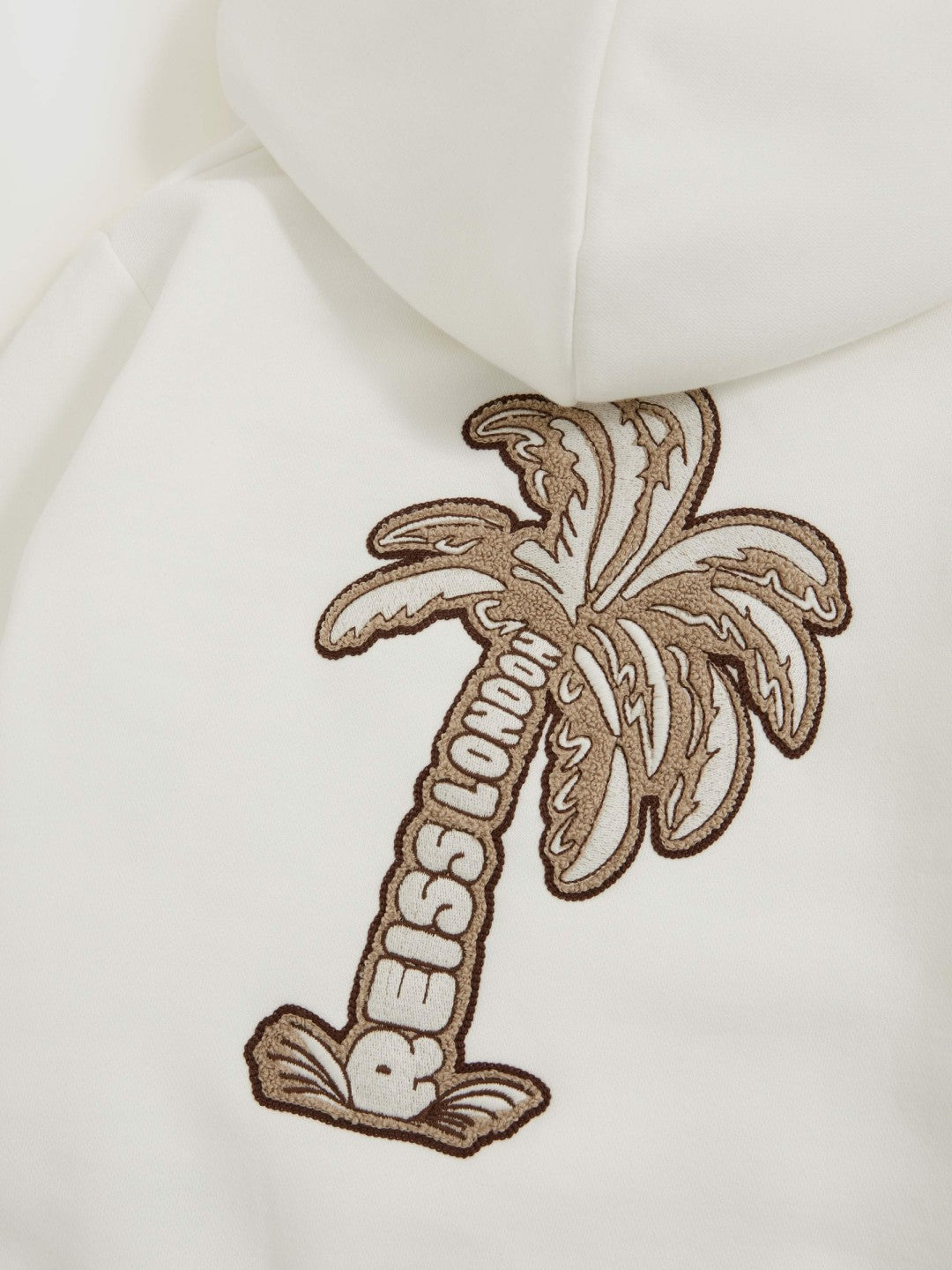 13-14 yrs Cotton-Blend Palm-Embroidered Hoodie in Off White