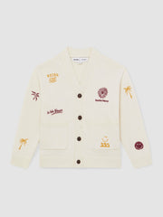 4-9 yrs SmileyWorld Embroidery Cardigan Unisex Fit in Off White