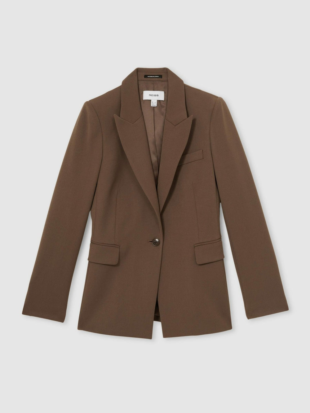 Petite Tailored Single Breasted Suit Blazer in Mink Neutral