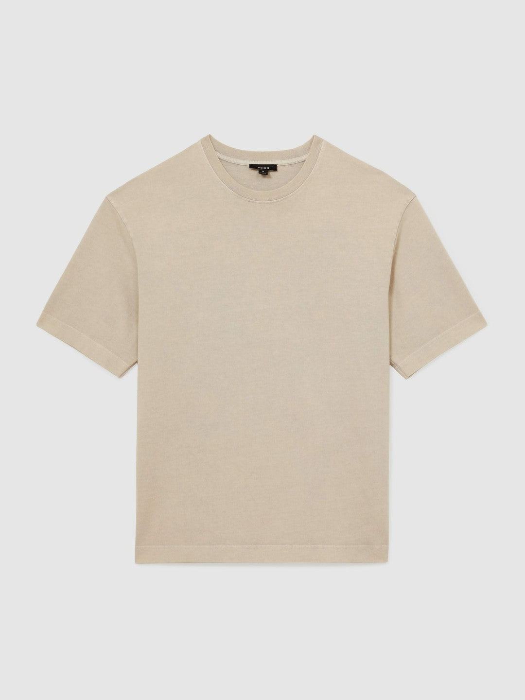 Cotton Garment-Dyed Oversize T-Shirt in Oatmeal