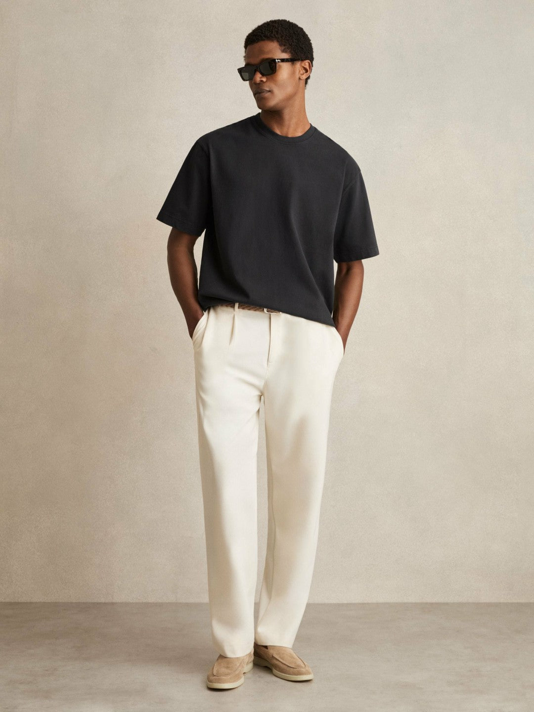 Cotton Garment-Dyed Oversize T-Shirt in Washed Black