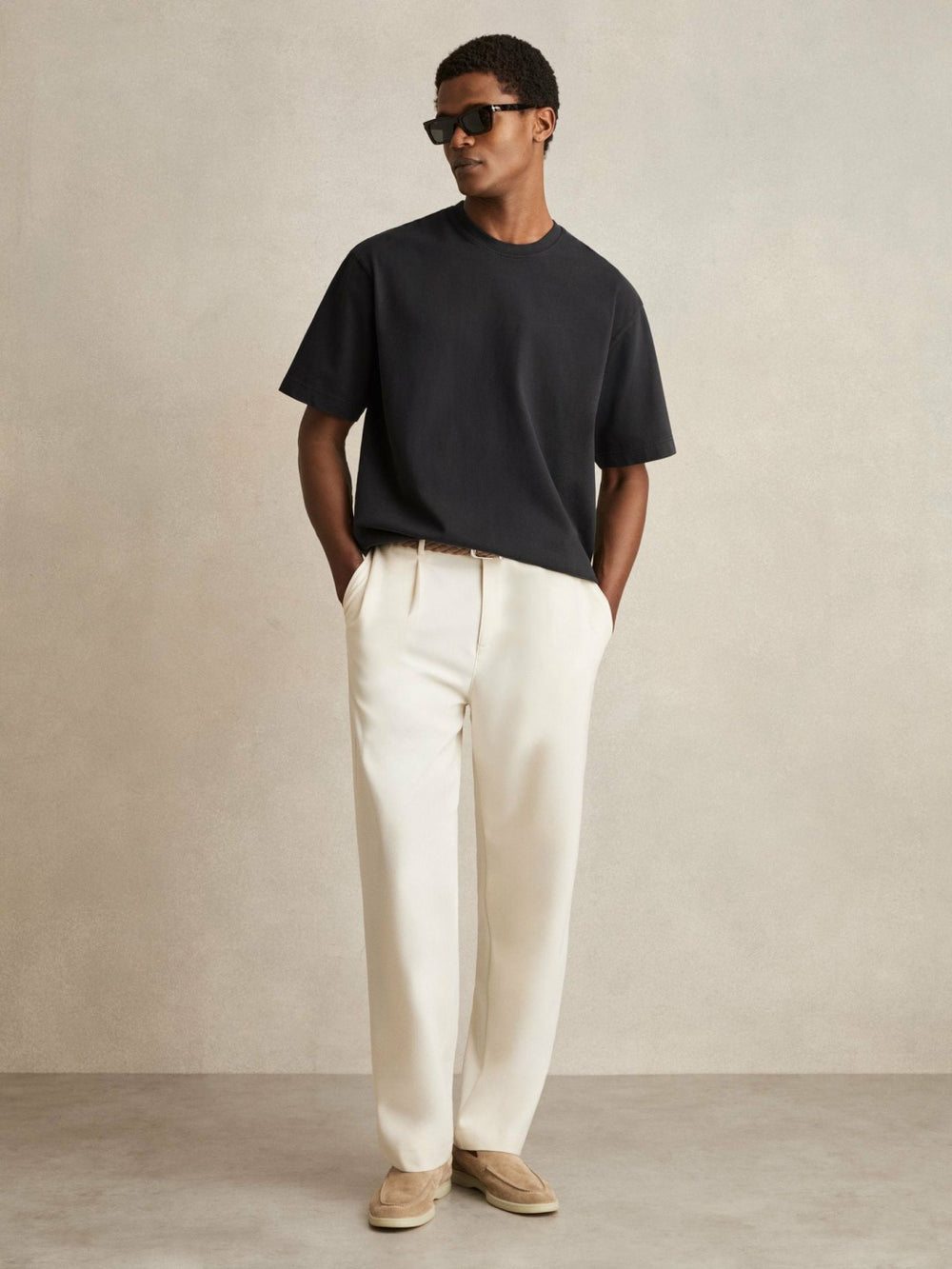 Cotton Garment-Dyed Oversize T-Shirt in Washed Black