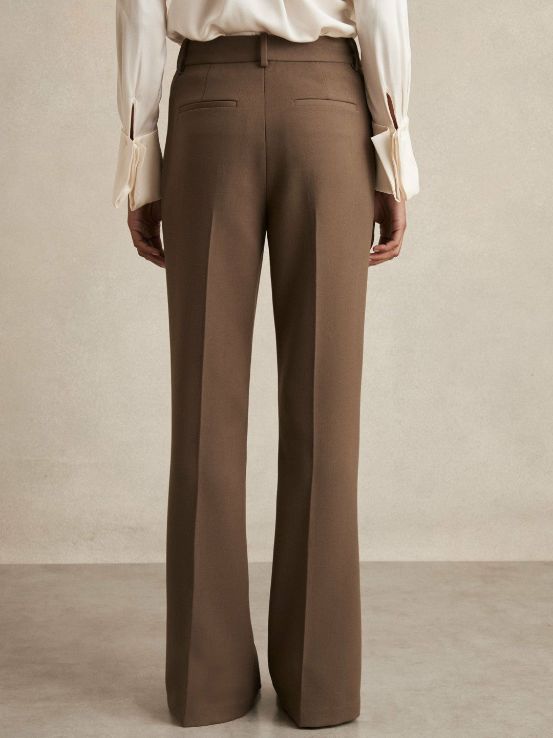 Flared Suit Trousers in Mink Neutral