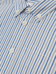 3-9 yrs Cotton-Poplin Striped Oversize Shirt in Blue/White