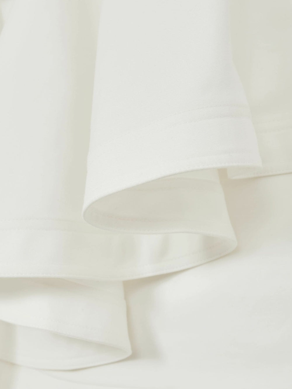 Cotton Tiered Ruffle Mini Dress in Ivory