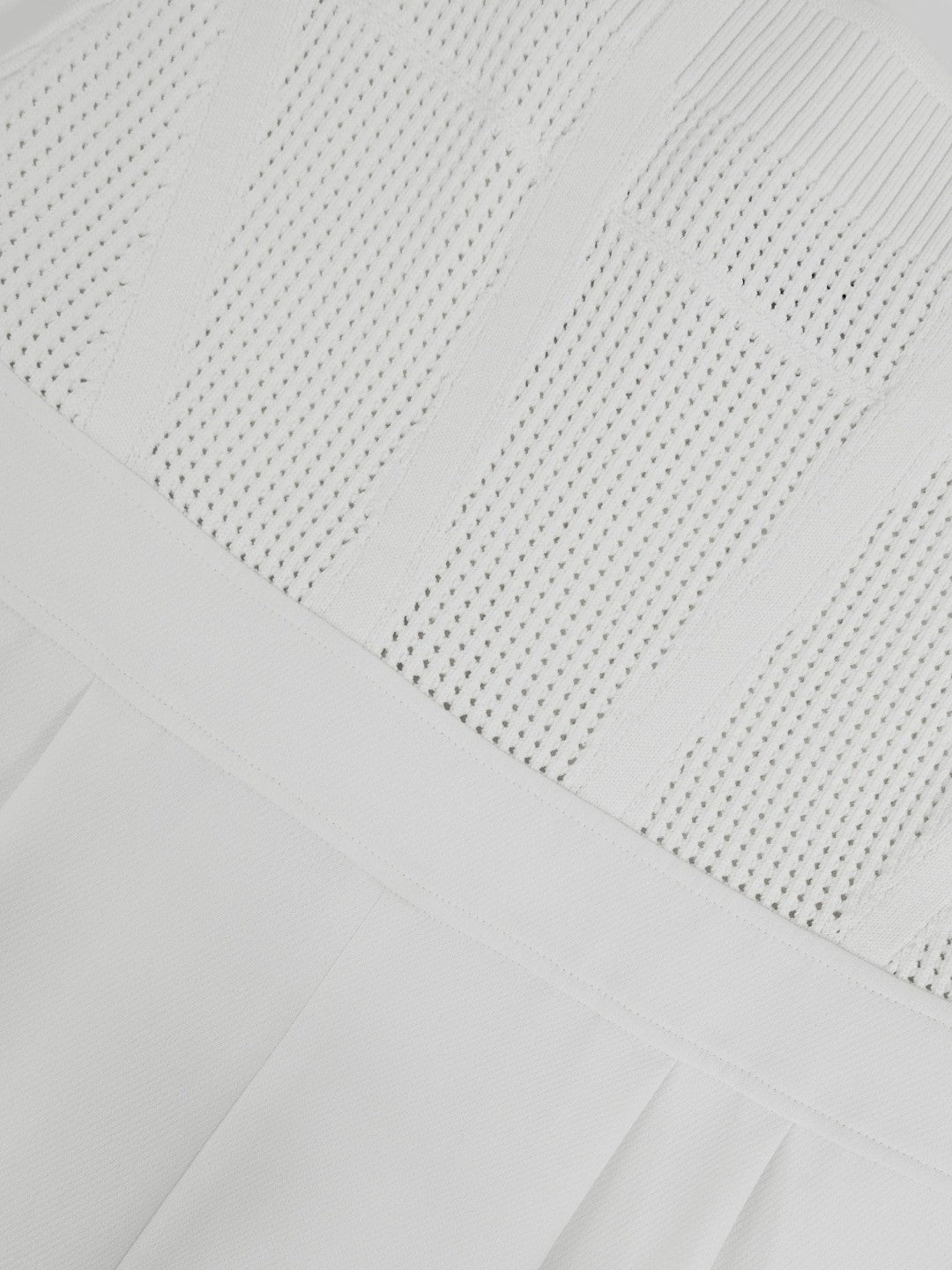 Perforated-Knit Wide-Leg Jumpsuit in Ivory