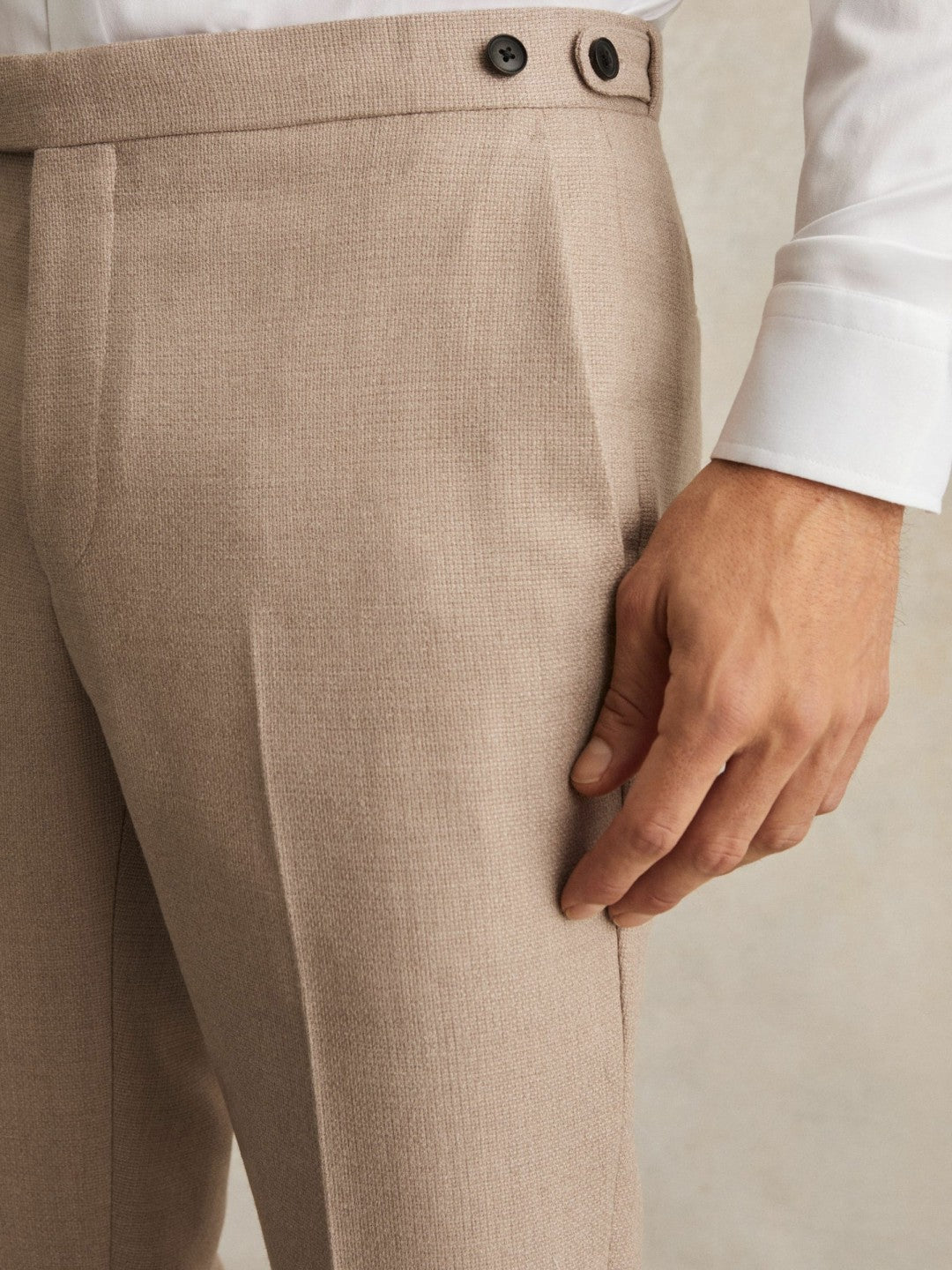 Wool-Blend Slim-Fit Suit Trousers in Oatmeal Brown