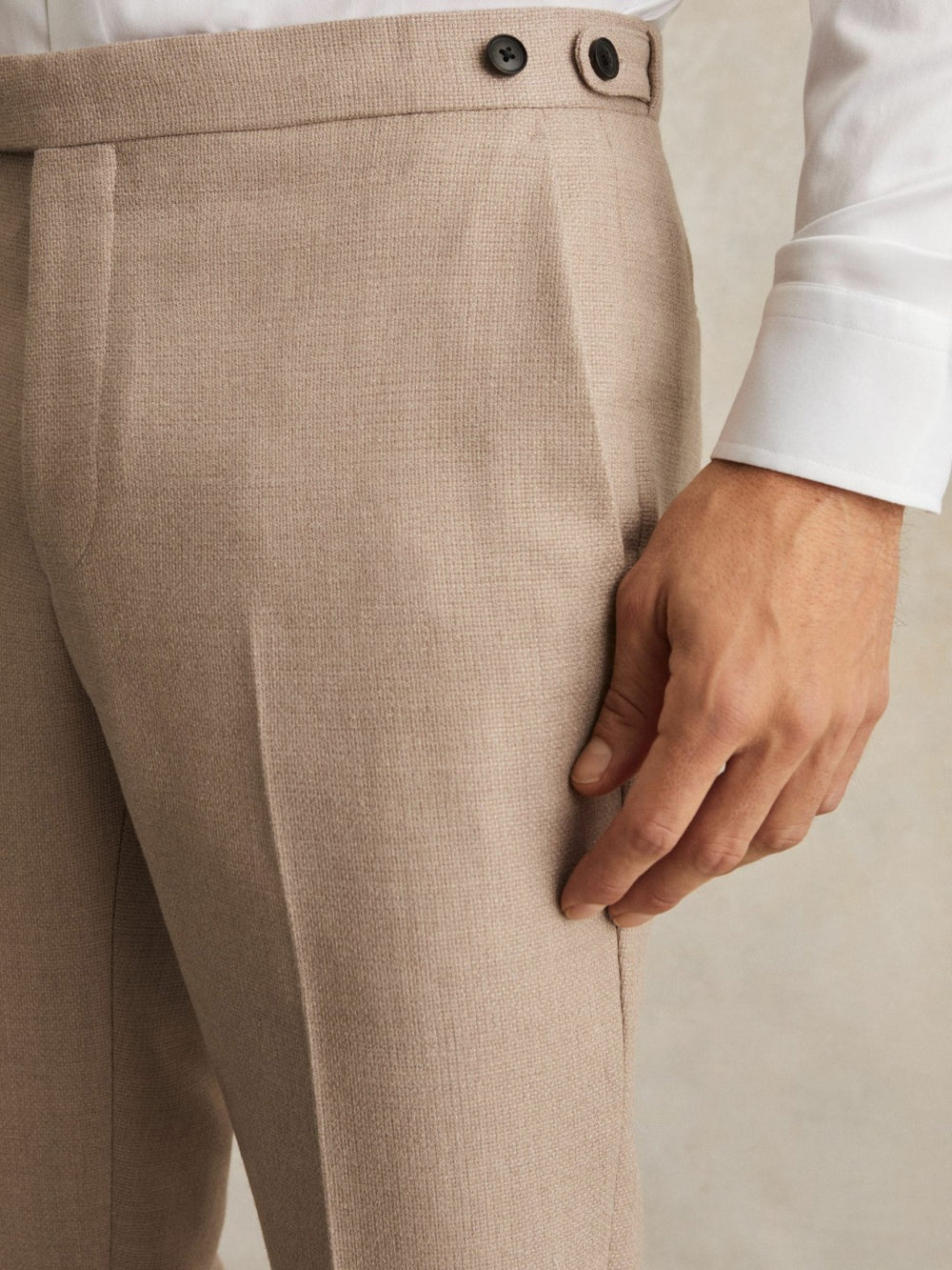 Wool-Blend Slim-Fit Suit Trousers in Oatmeal Brown