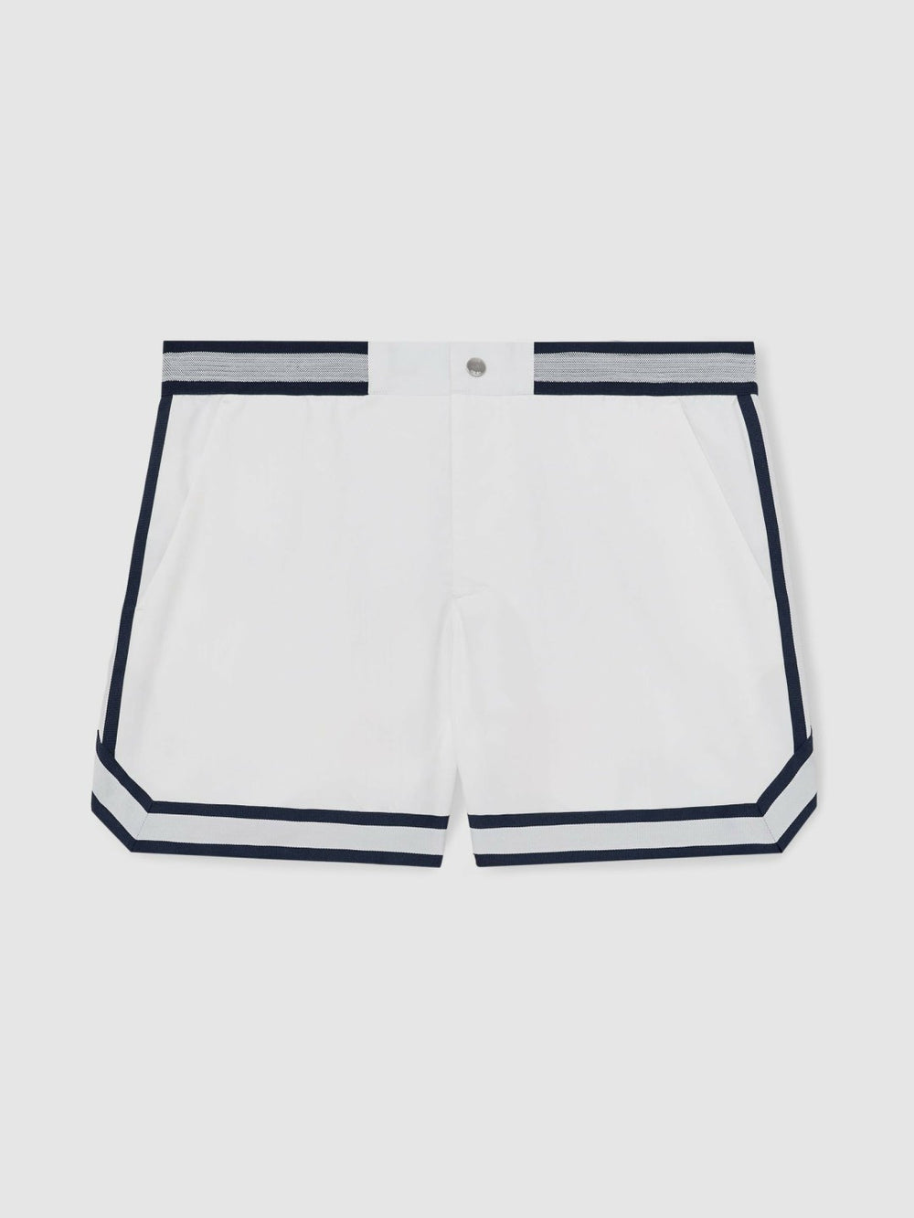 | Ché Stripe-Trim Swim Shorts in White