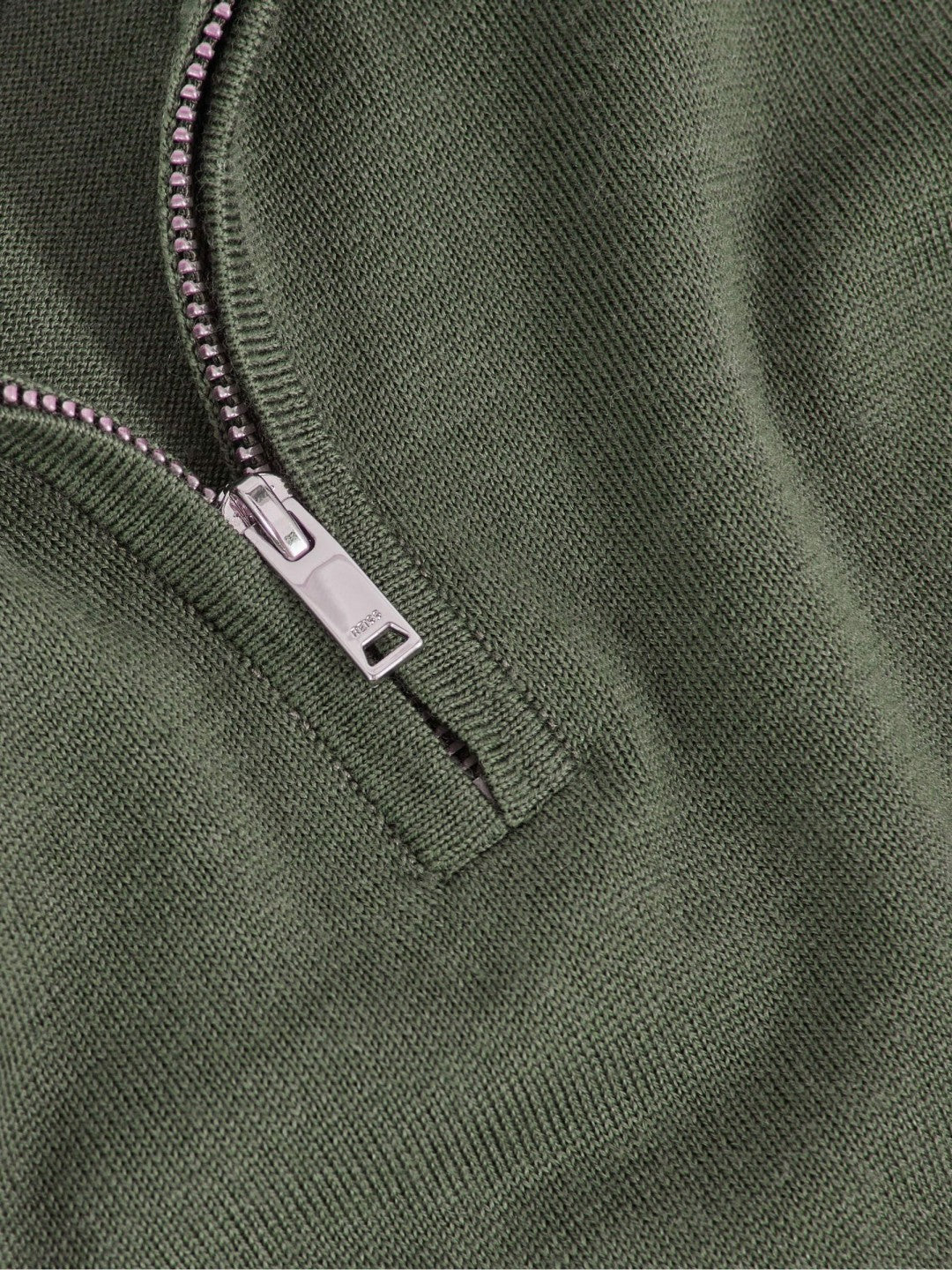 3-9 yrs Merino Wool Half-Zip Funnel Neck Jumper in Kale Green