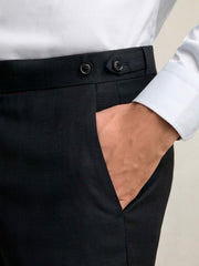 Wool Check Slim-Fit Suit Trousers in Navy