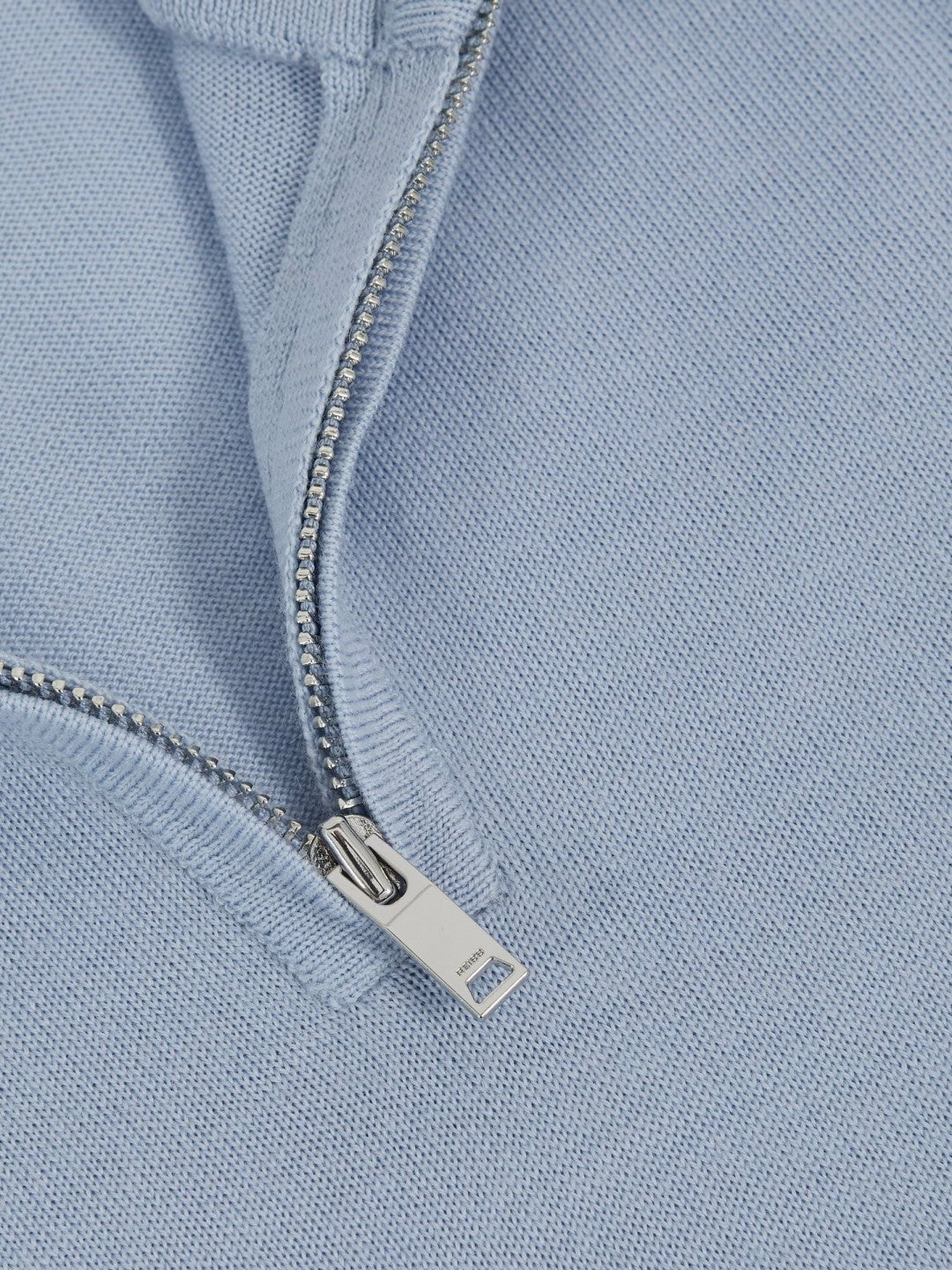 3-9 yrs Merino Wool Half-Zip Funnel Neck Jumper in Soft Blue Melange