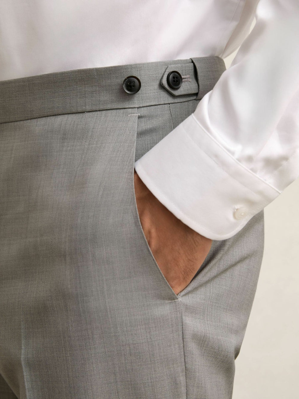 Slim-Fit Wool Suit Trousers in Mid Grey