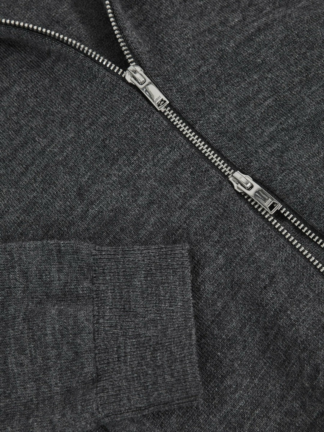 9-13 yrs Merino Wool-Blend Zip-Through Cardigan in Derby Grey Melange