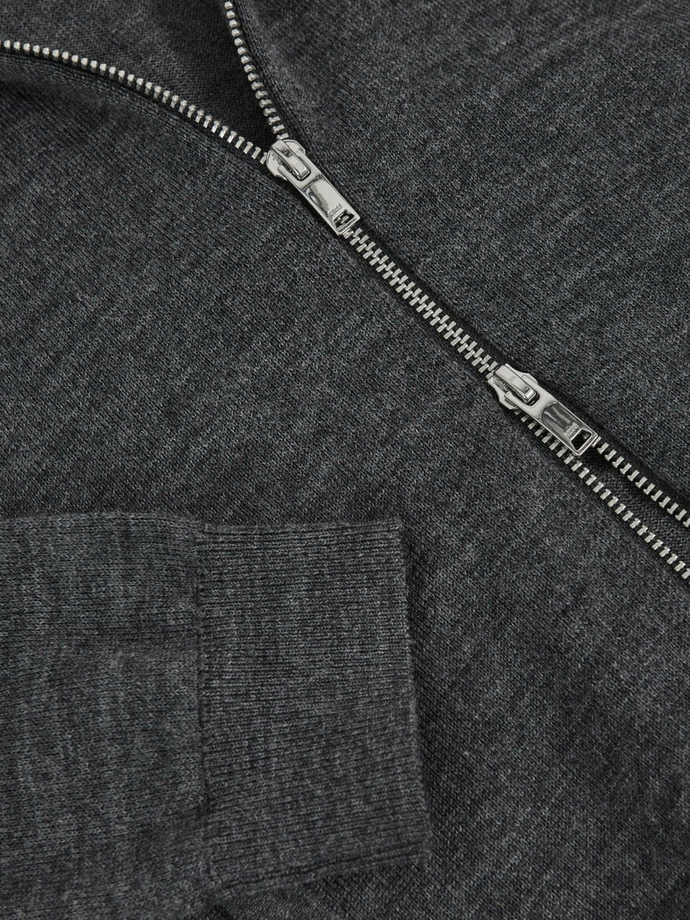9-13 yrs Merino Wool-Blend Zip-Through Cardigan in Derby Grey Melange