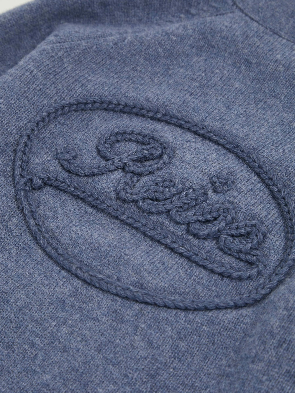 3-9 yrs Wool Embroidered-Logo Cardigan in Dark Airforce Blue