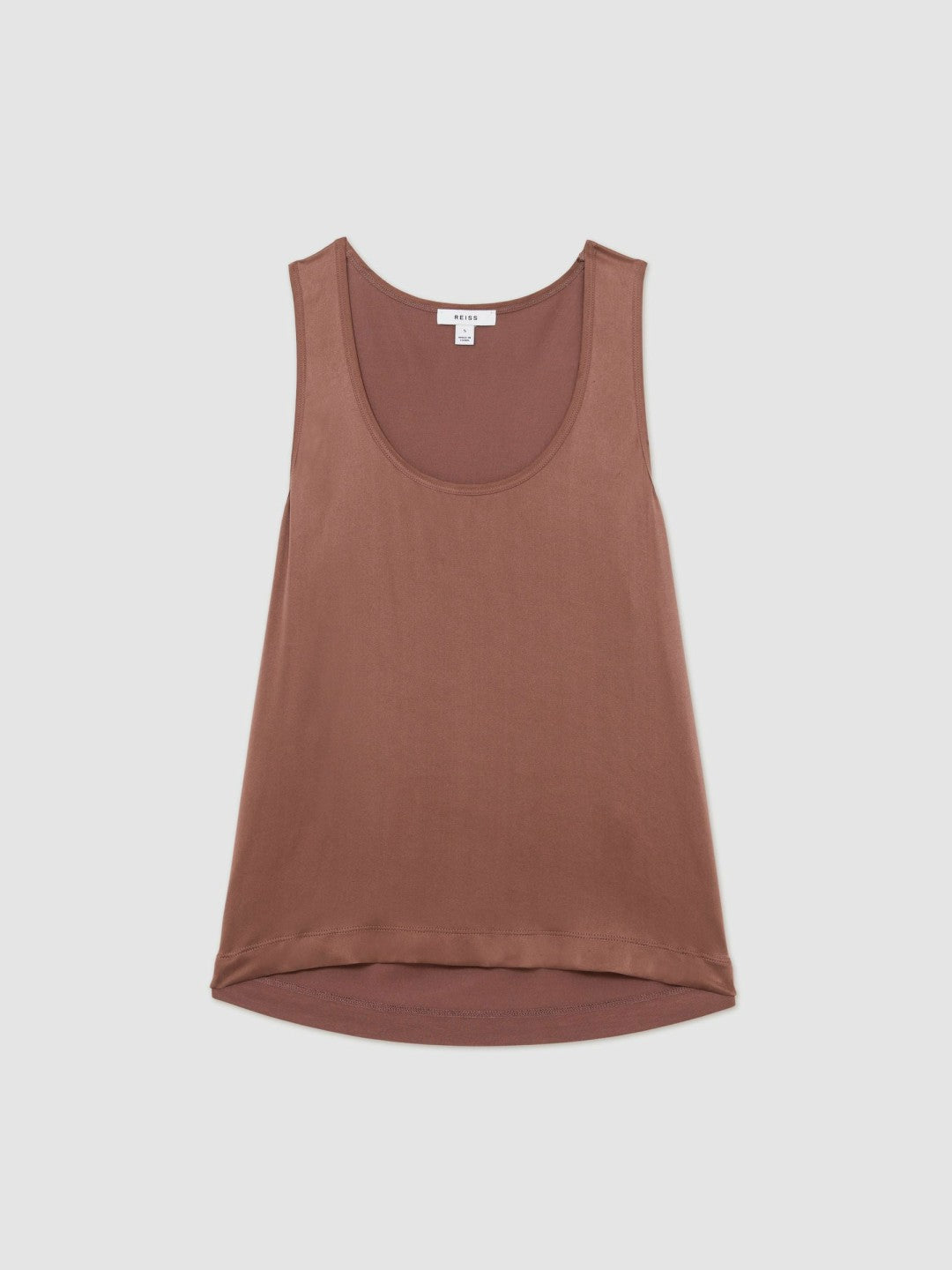 Silk-Front Cami Top in Mocha Brown