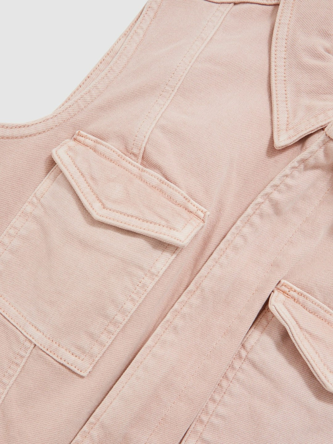 Good American Denim Zipped Mini Dress in Petal Pink