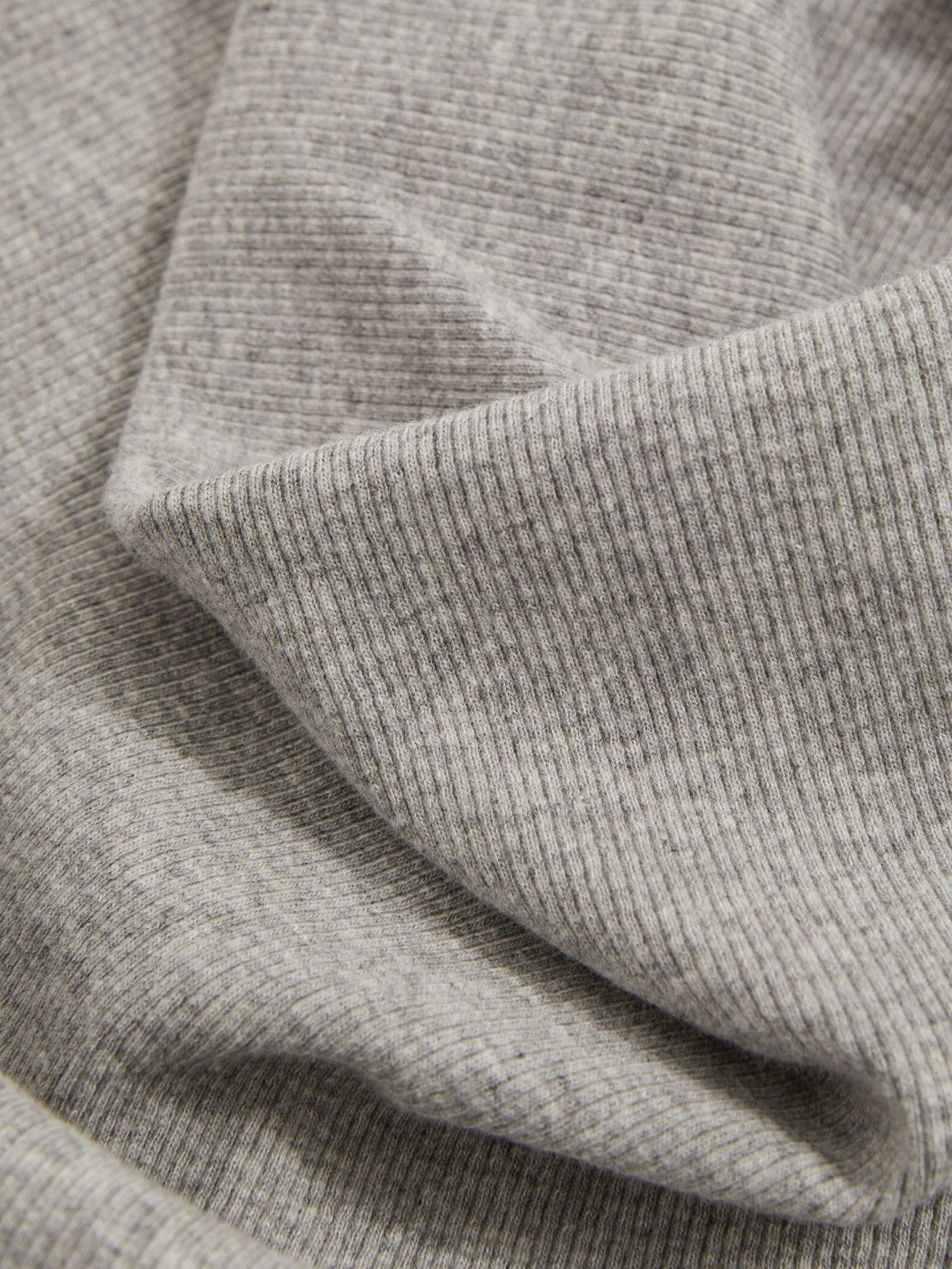 Ribbed Cowl-Neck Vest in Grey Marl