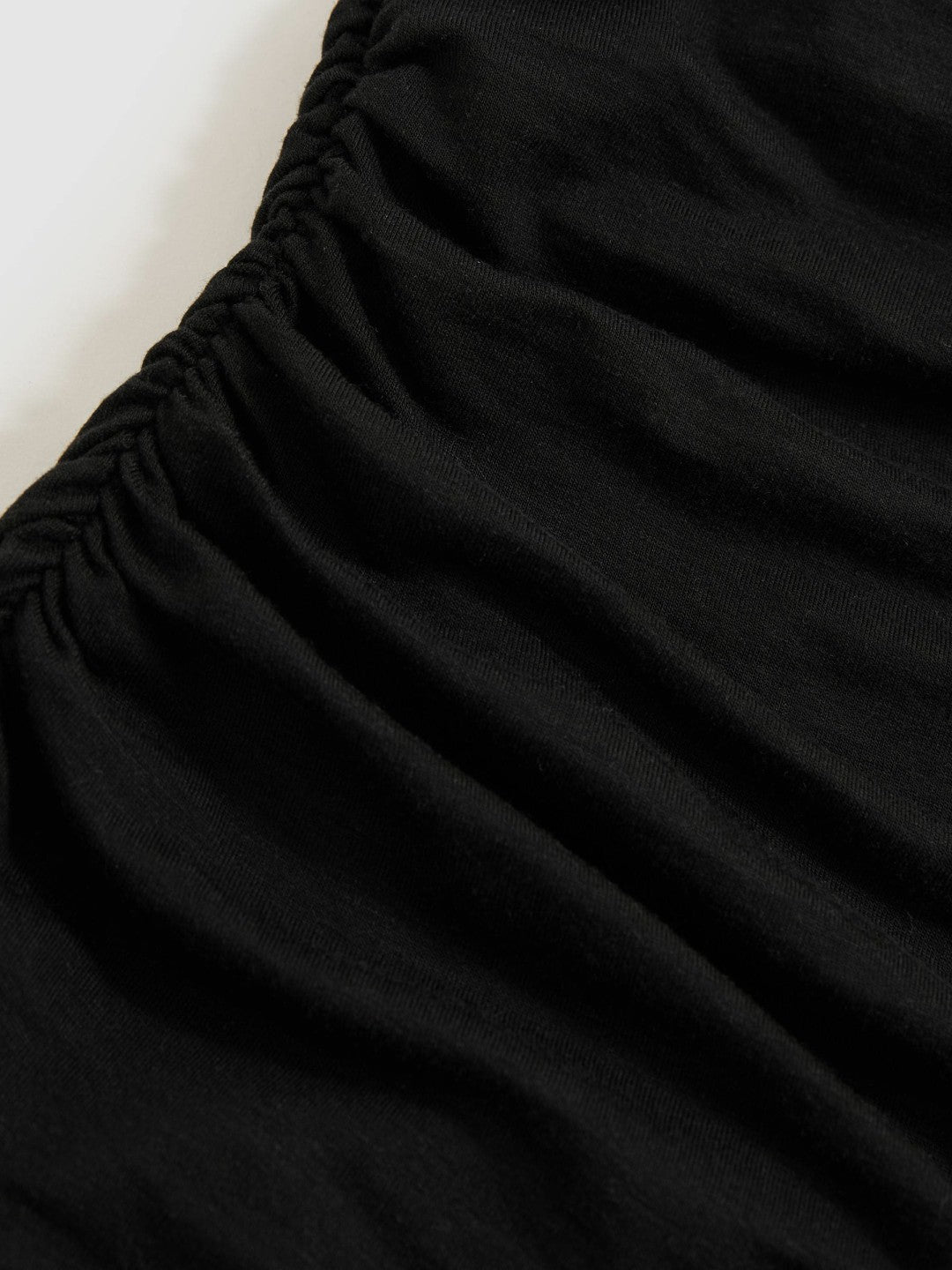 Stretch Lyocell Draped Top in Black