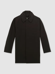Hybrid Removable Funnel Neck Overcoat in Brown