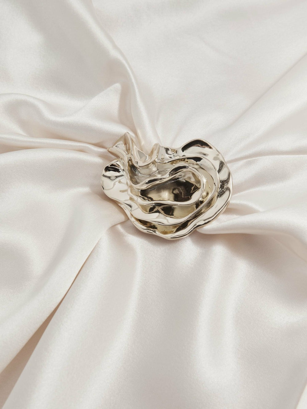 Acler Satin Draped Maxi Dress in Ivory