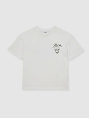 Cotton Motor Cars-Print T-Shirt in White/Green