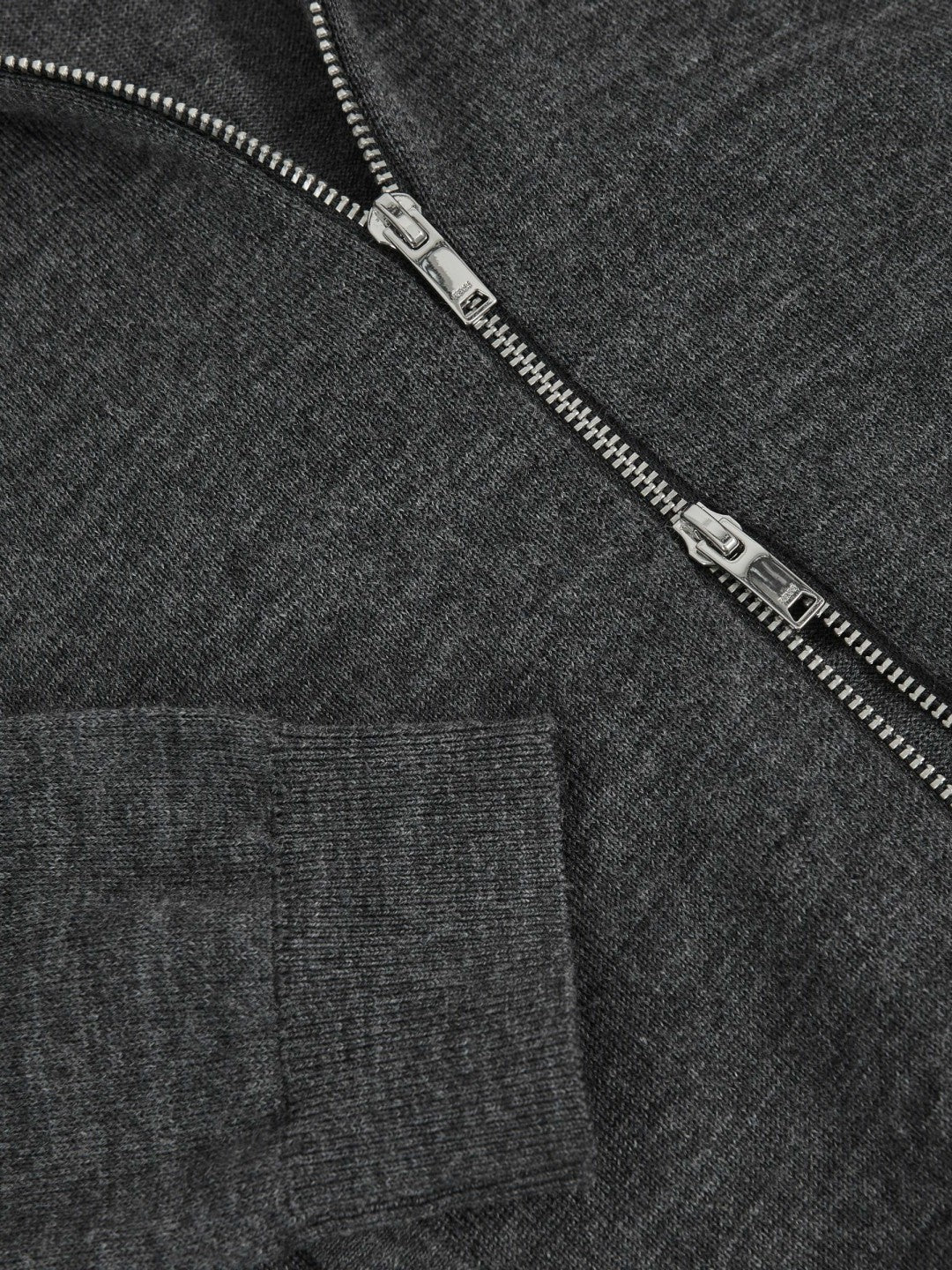 13-14 yrs Merino Wool-Blend Zip-Through Cardigan in Derby Grey Melange