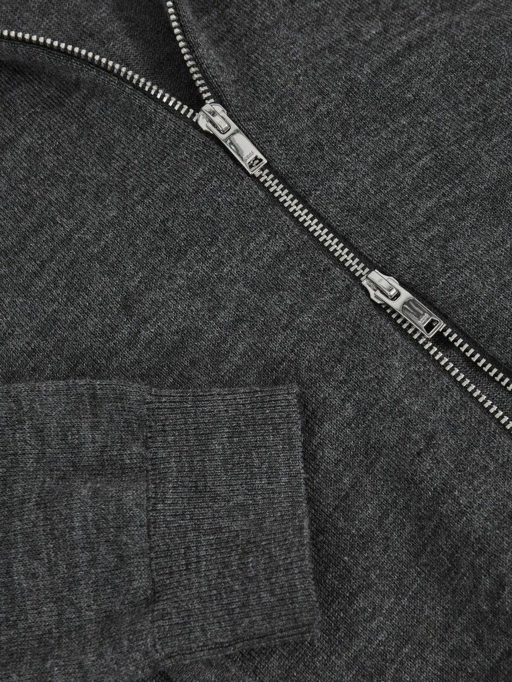 13-14 yrs Merino Wool-Blend Zip-Through Cardigan in Derby Grey Melange