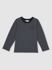 9-13 yrs Stretch-Cotton Stripe T-Shirt in Navy/White