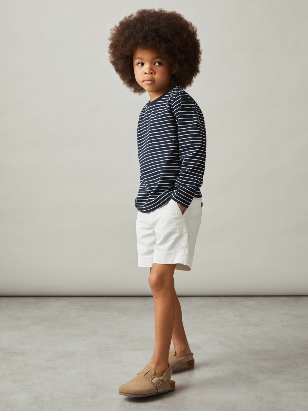 4-9 yrs Stretch-Cotton Stripe T-Shirt in Navy/White