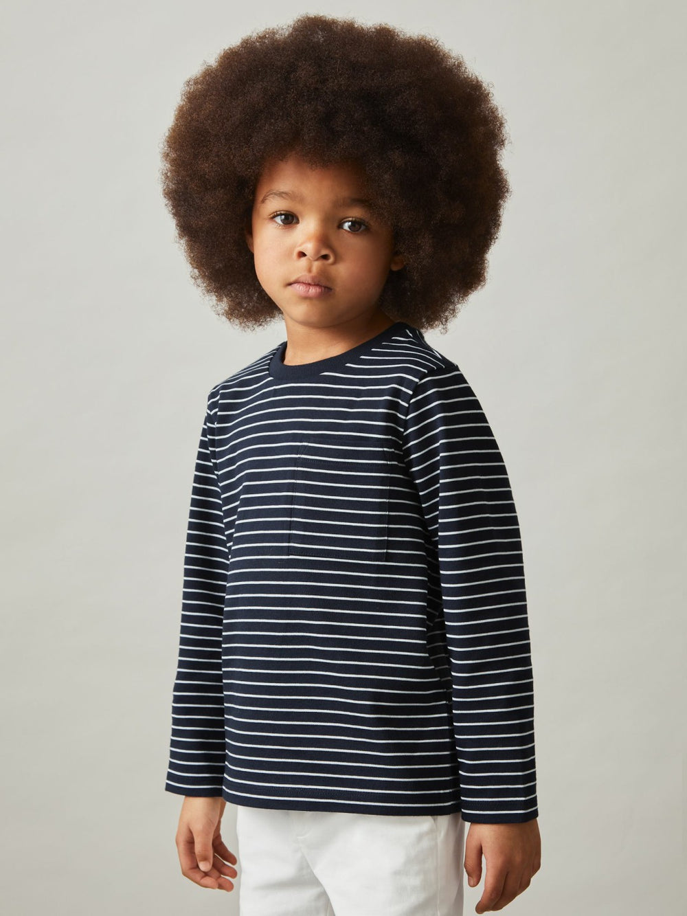 4-9 yrs Stretch-Cotton Stripe T-Shirt in Navy/White