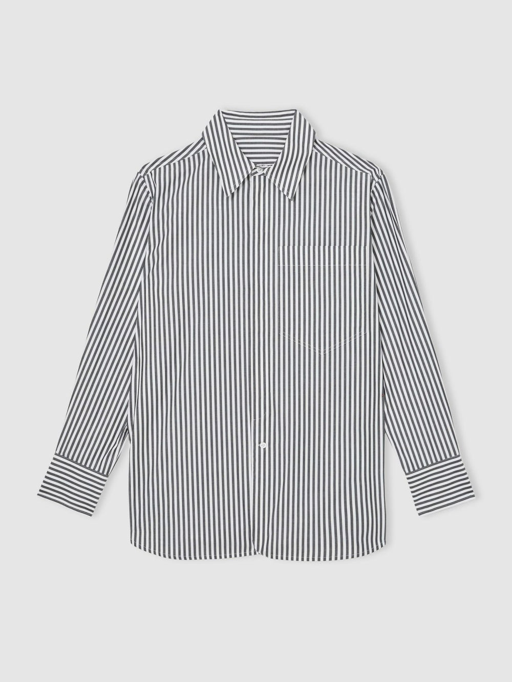 | Les 100 Ciels Stripe Shirt in White/Navy