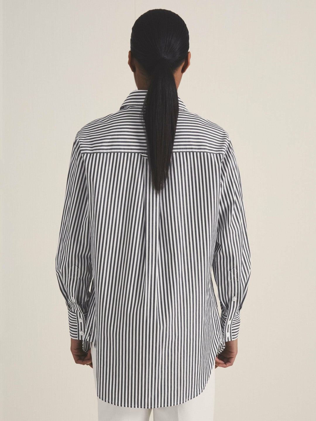 | Les 100 Ciels Stripe Shirt in White/Navy